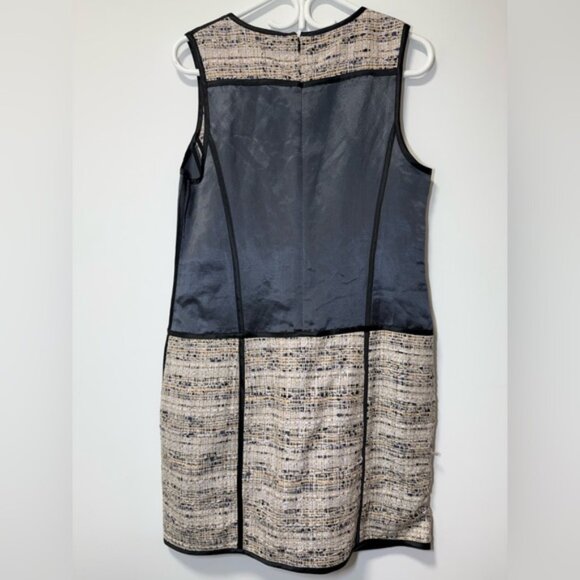 Theory Black and Cream Panel Mini Dress - Picture 4 of 8